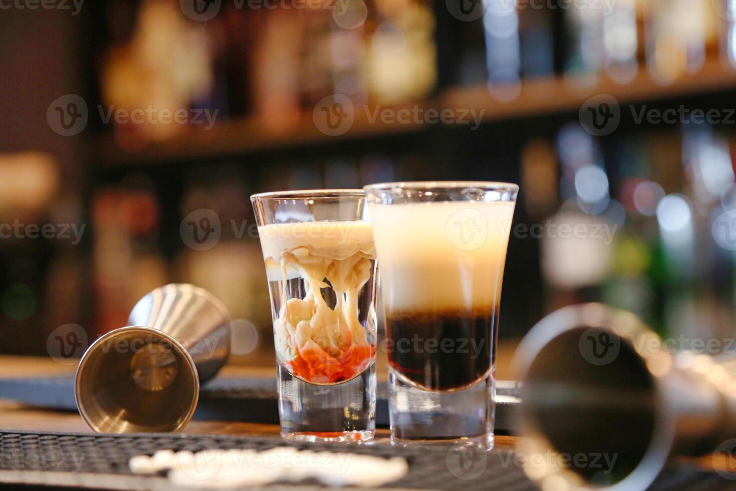 Two Glasses Placed on a Table photo