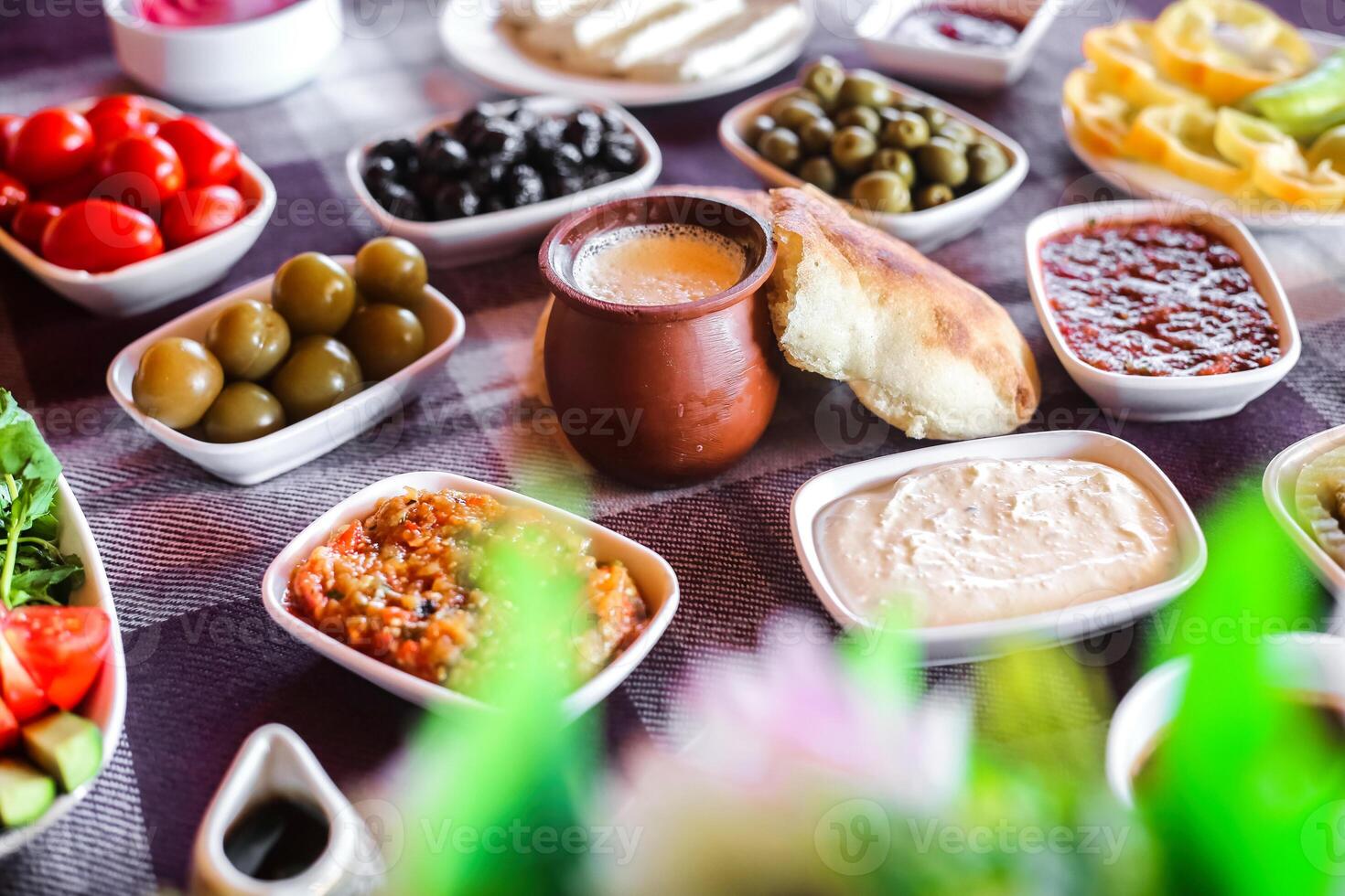 Assorted Food Spread on Table photo
