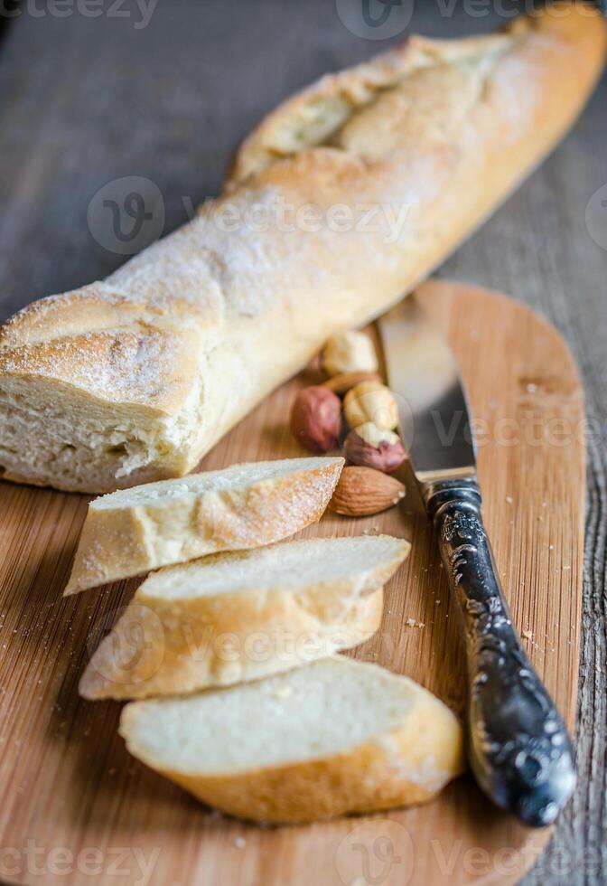 Sliced french bread baguette photo