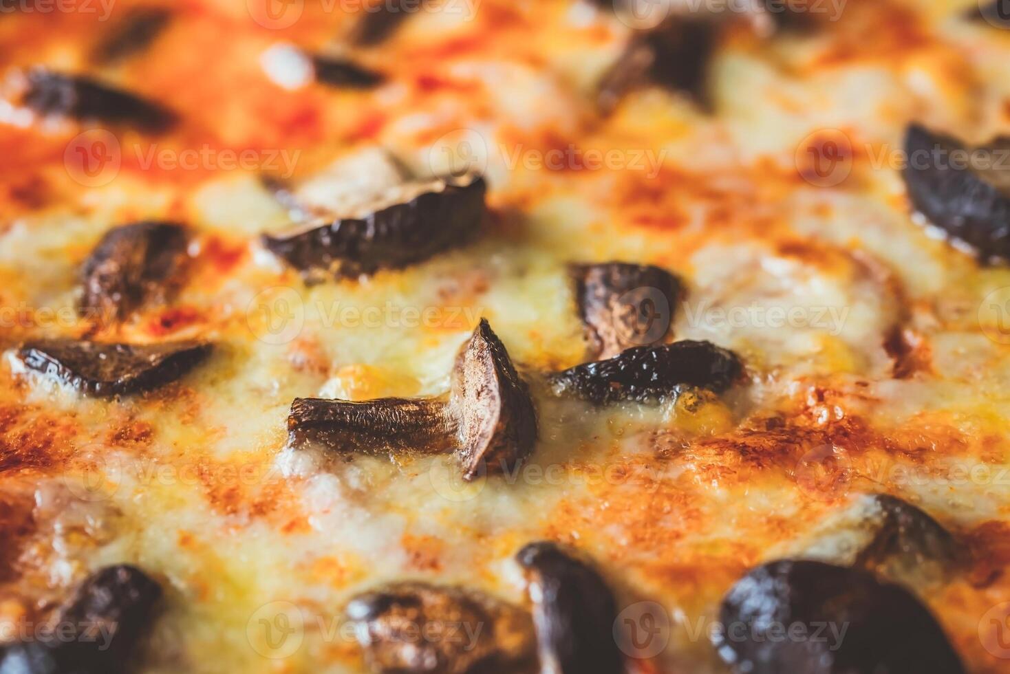 Pizza with porcini mushrooms photo