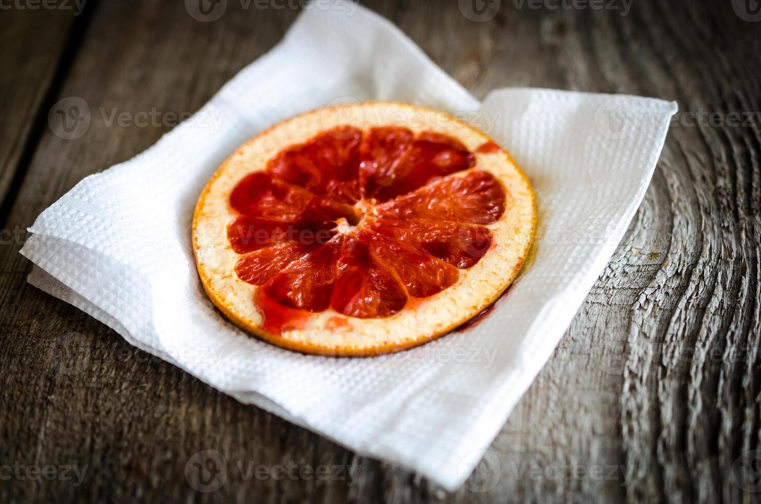 Baked grapefruit slice photo