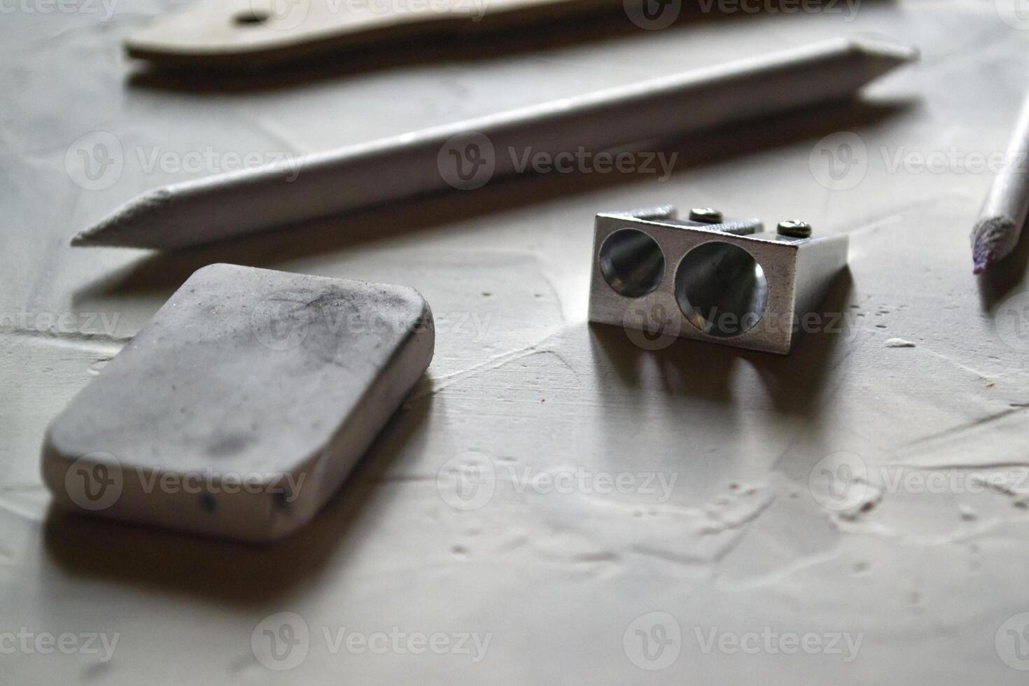 A set of artist's tools, for drawing. photo