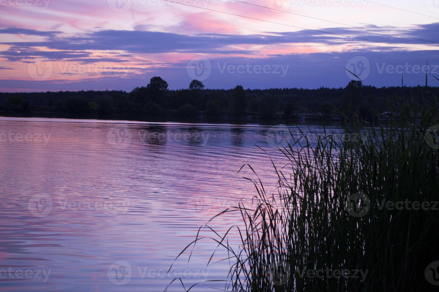 A beautiful sunset at lake. photo