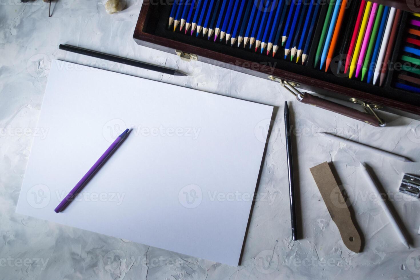 A set of artist's tools, for drawing. photo