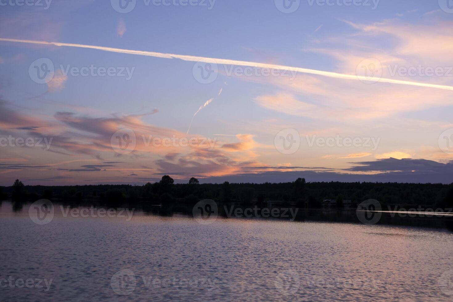 A beautiful sunset at lake. photo