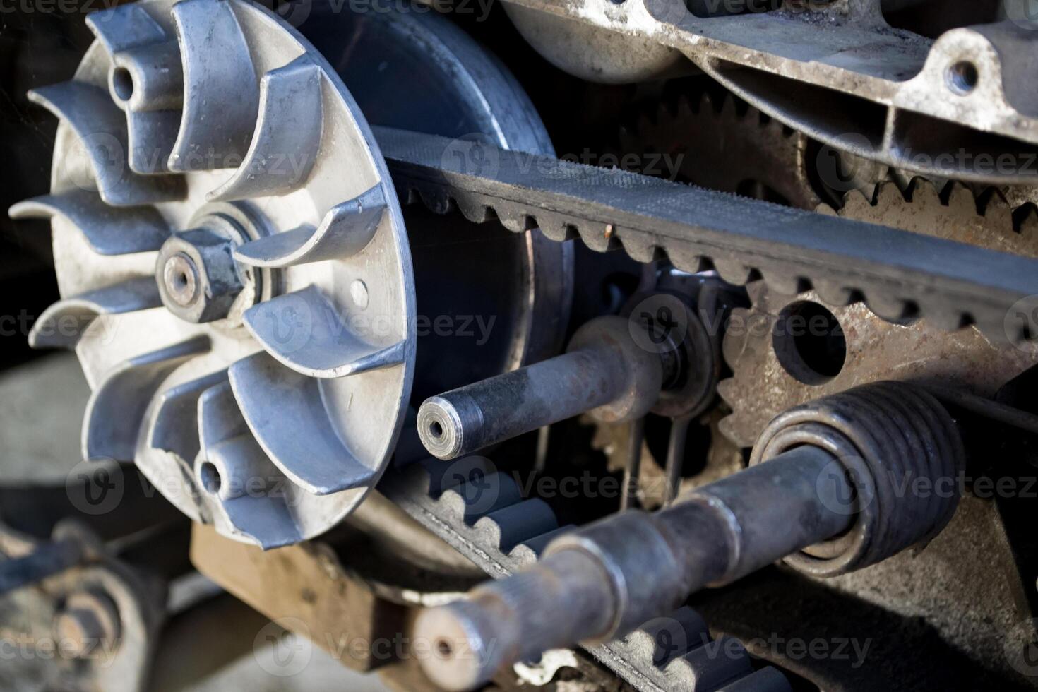 Automobile repair. The motor close up. photo