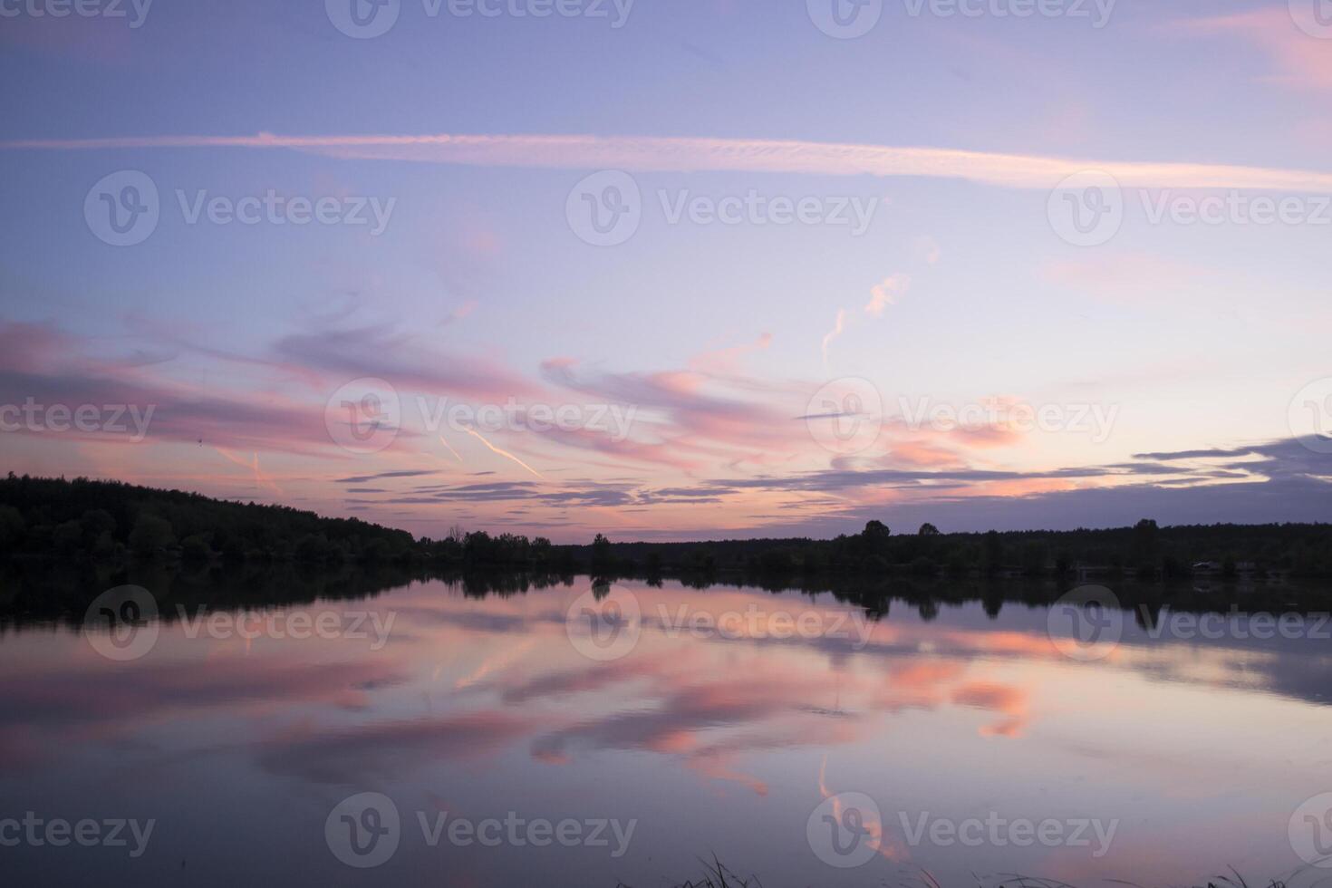 A beautiful sunset at lake. photo