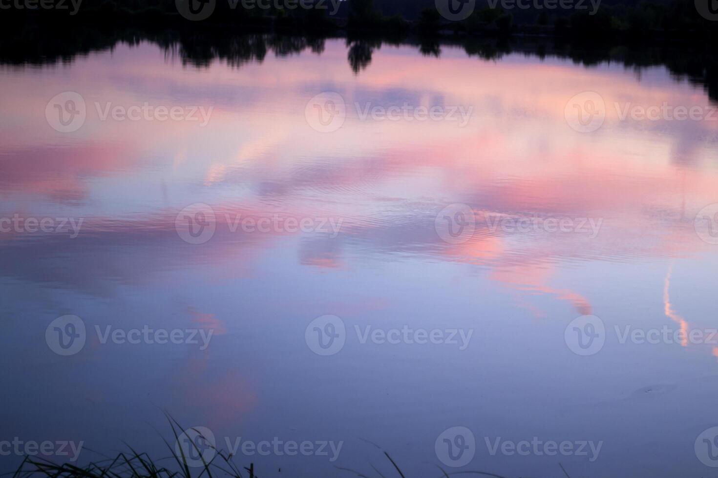 A beautiful sunset at lake. photo