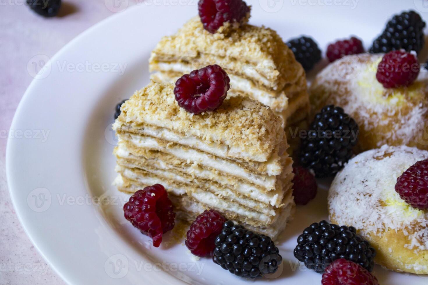 Sweet dessert with berries photo
