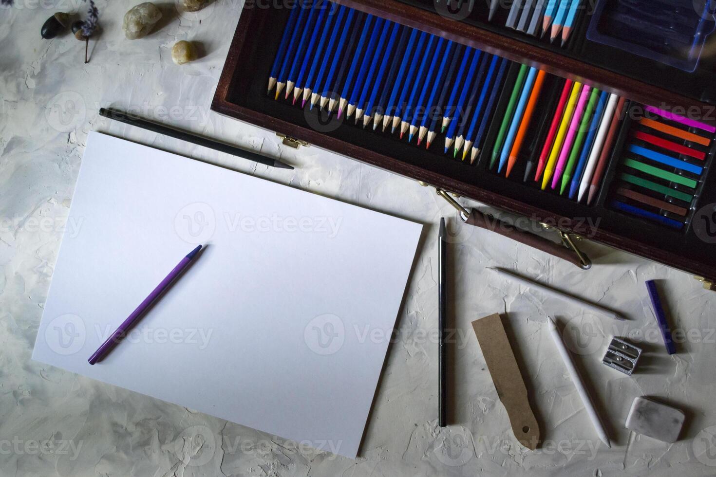 A set of artist's tools, for drawing. photo