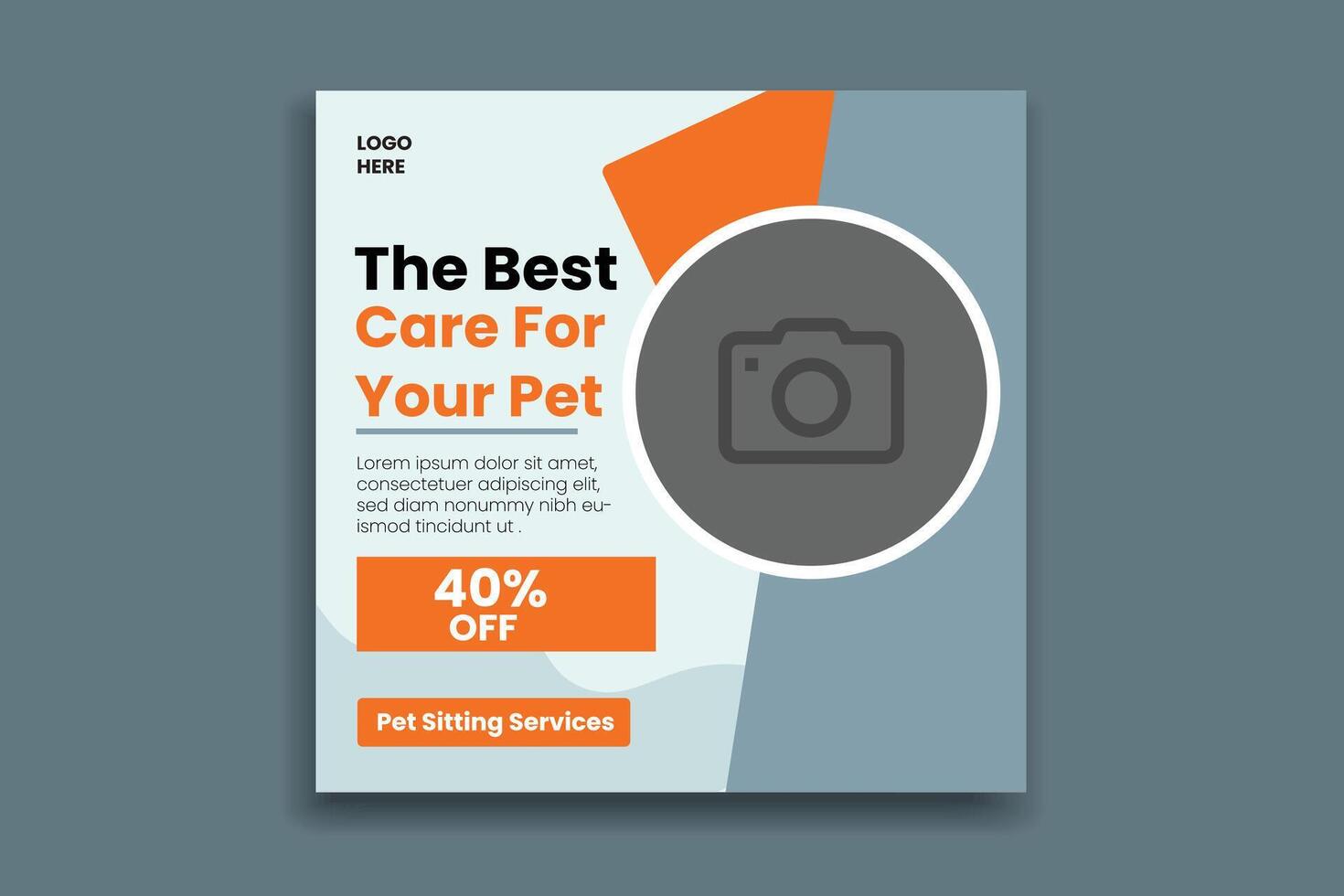 Pet banner design social media post. vector