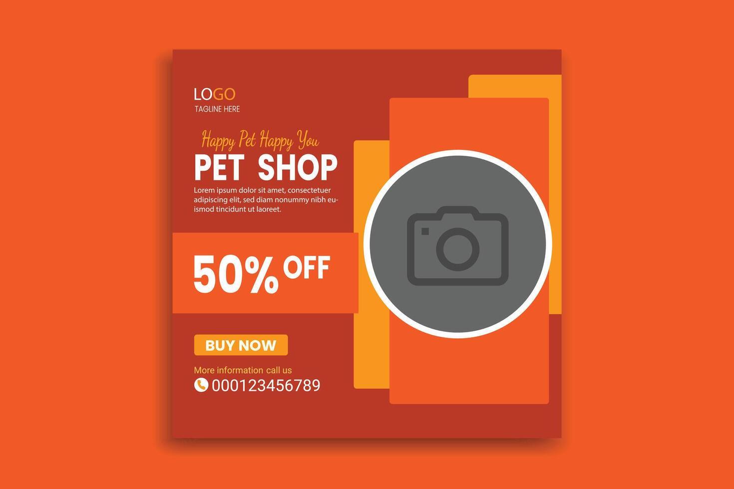 Pet banner design social media post. vector