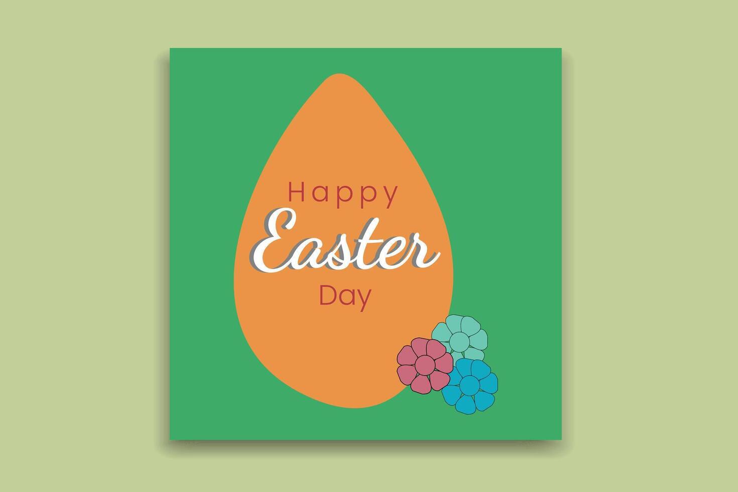 Happy easter day banner design. vector