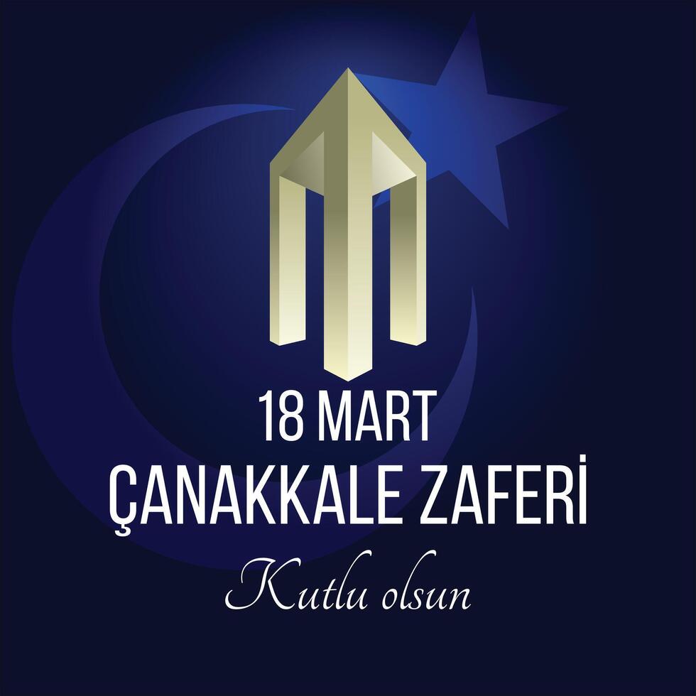 18 mercado Canakkale zaferi concepto vector. 18 marzo Canakkale victoria y mártires' día antecedentes. vector