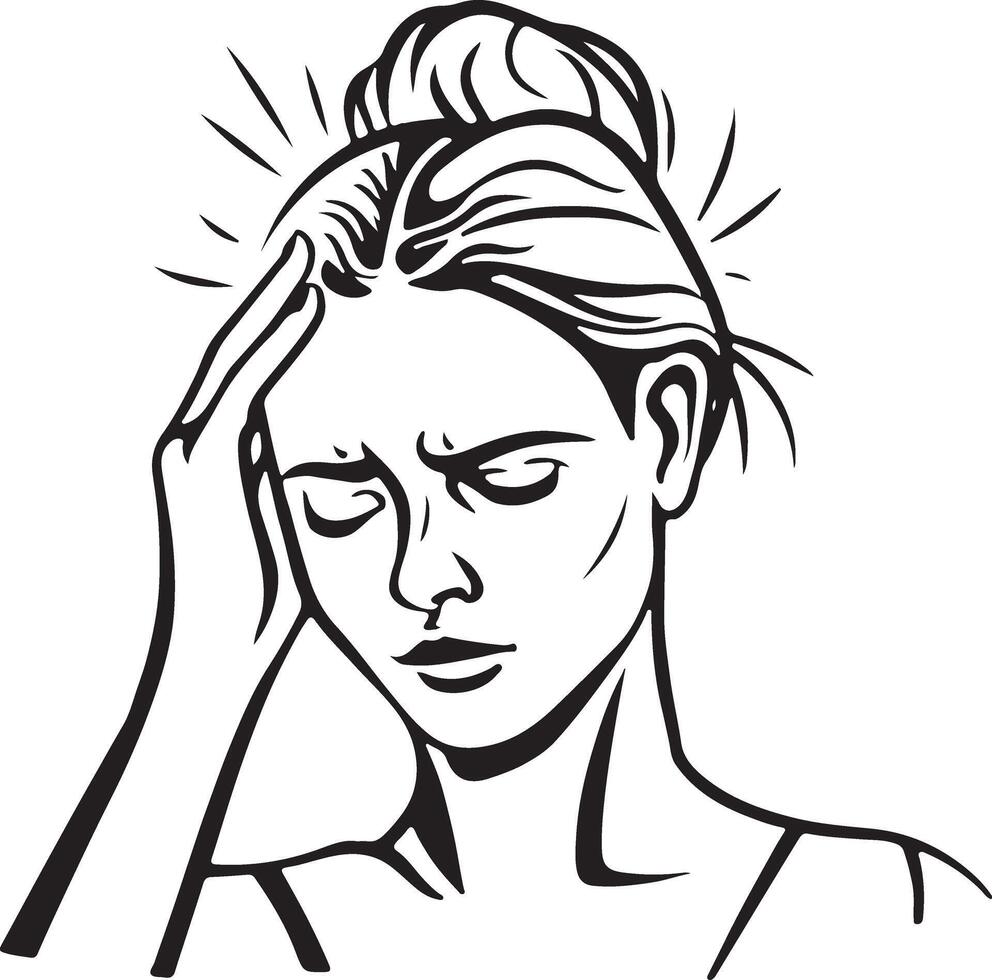 Woman With Headache vector