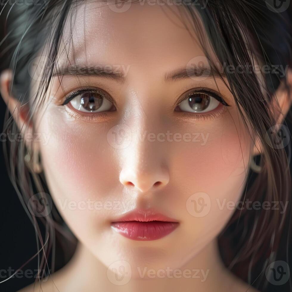 AI generated Portrait of woman with captivating beauty. photo