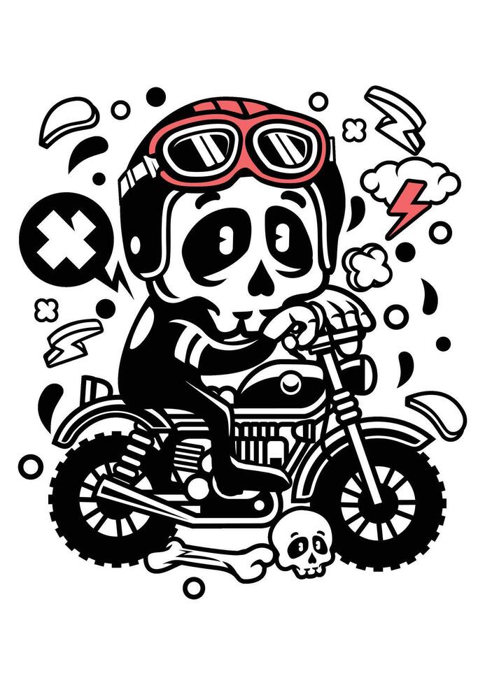 Skull Motocross art vector