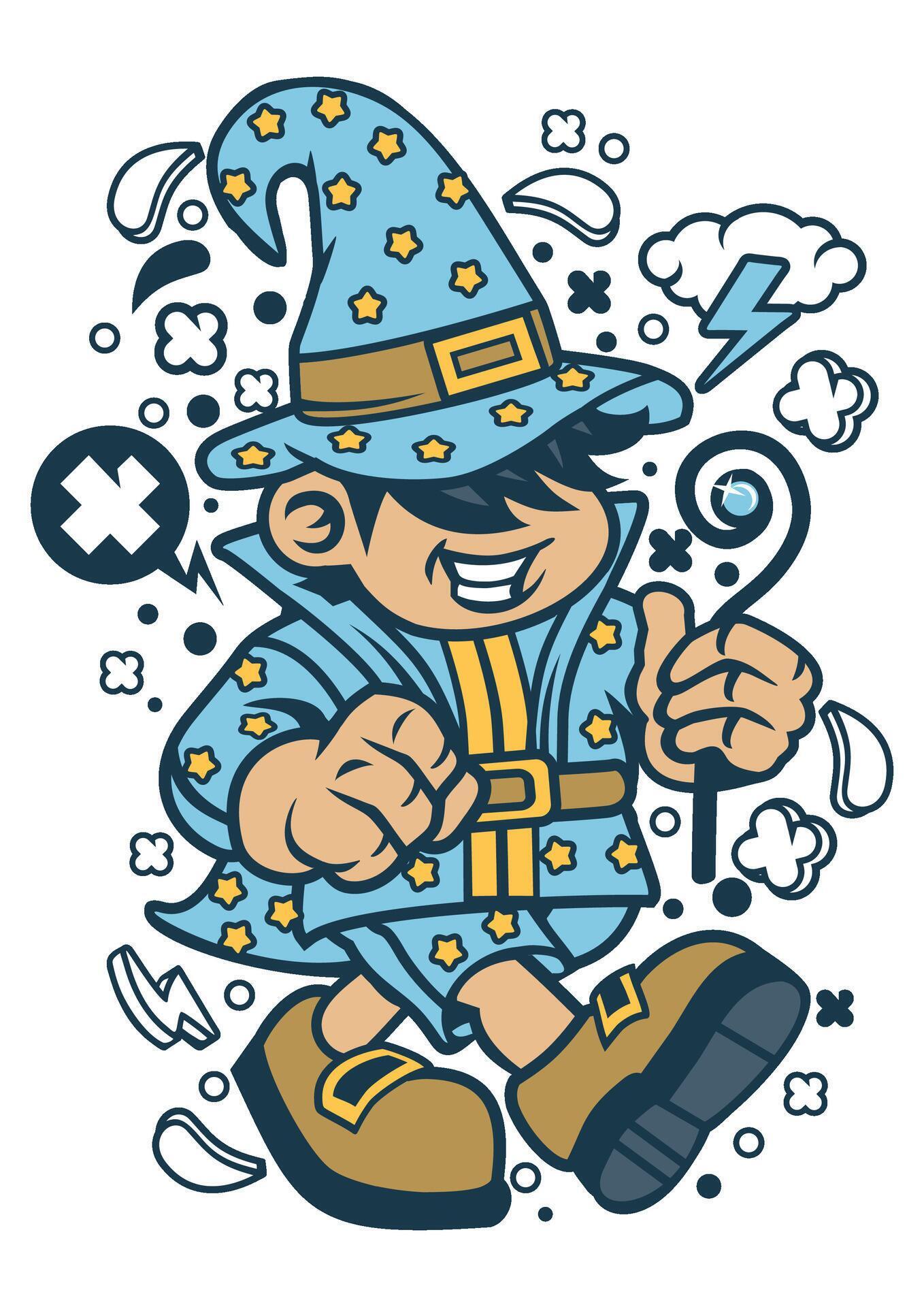 Wizard Kid art 41298521 Vector Art at Vecteezy