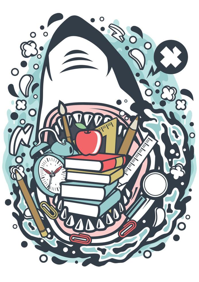 Shark School art vector