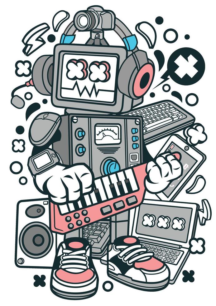 Robot Machine  art vector