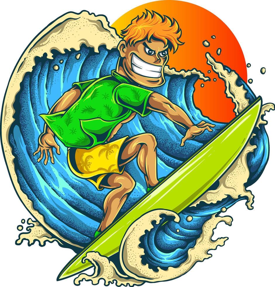 pro surfer vector