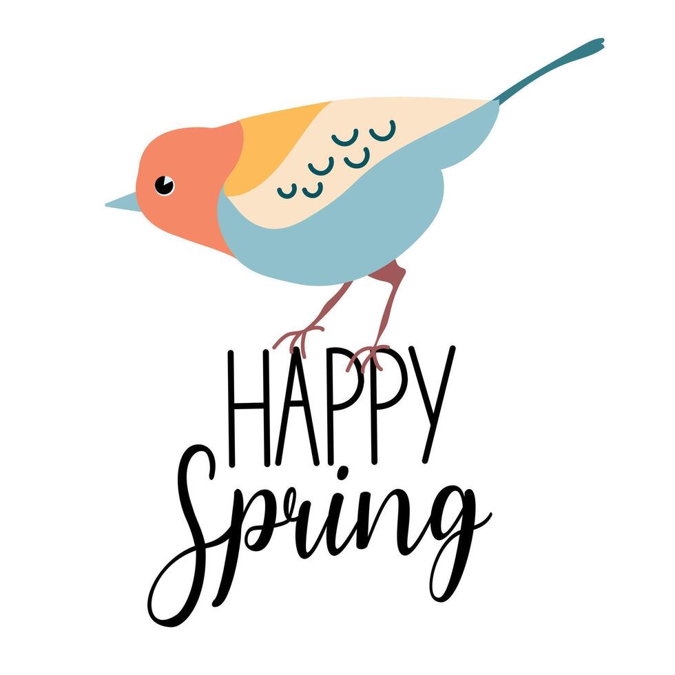 Hola primavera citas. primavera etiqueta con temporada caligrafía citas, flores positivo frases para pegatinas, postales o carteles vector ilustración.