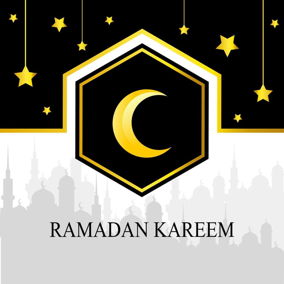 ramadan Social media post template design , elegant square cover with arabian ornament vector