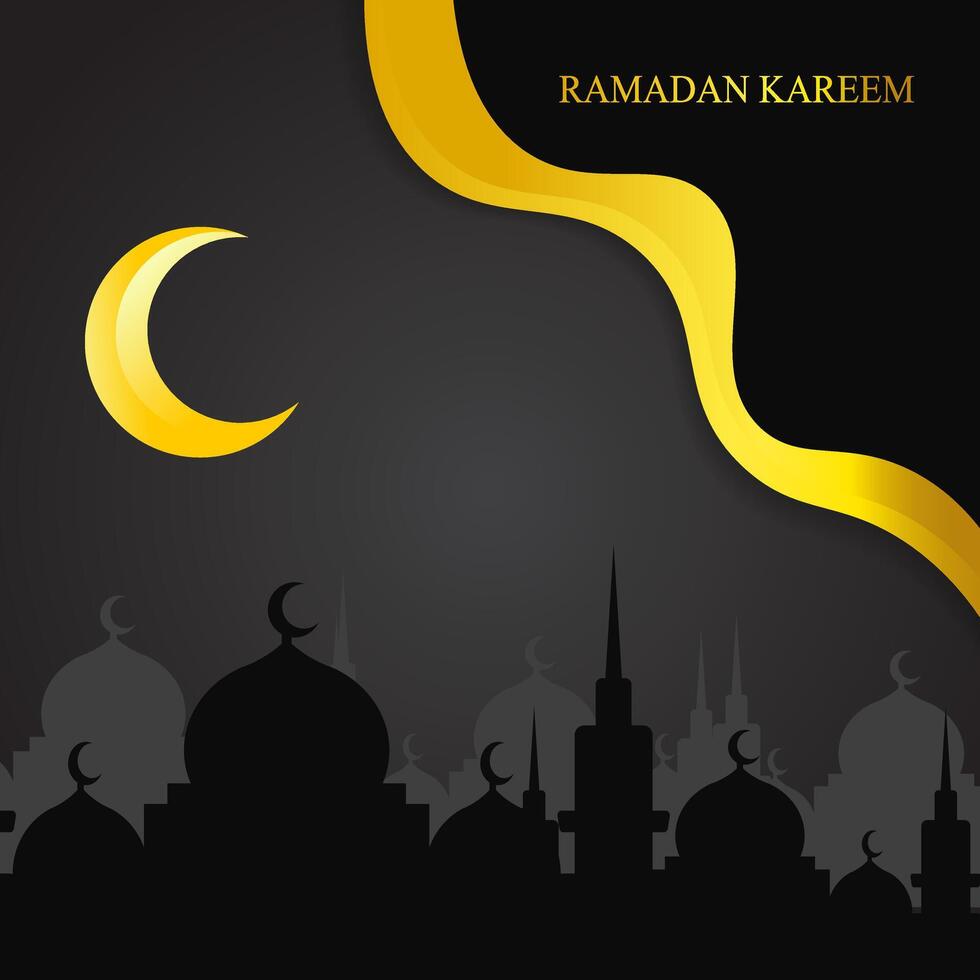 ramadan Social media post template design , elegant square cover with arabian ornament vector