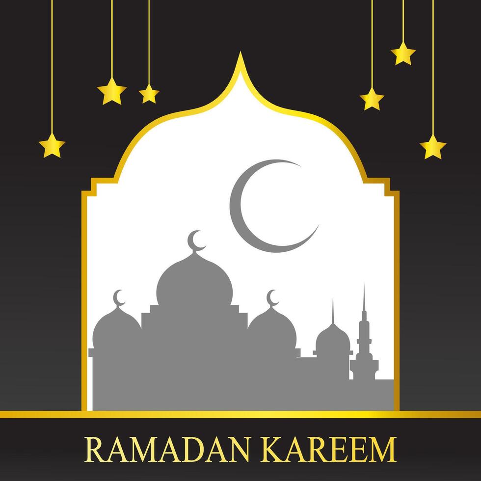 ramadan Social media post template design , elegant square cover with arabian ornament vector