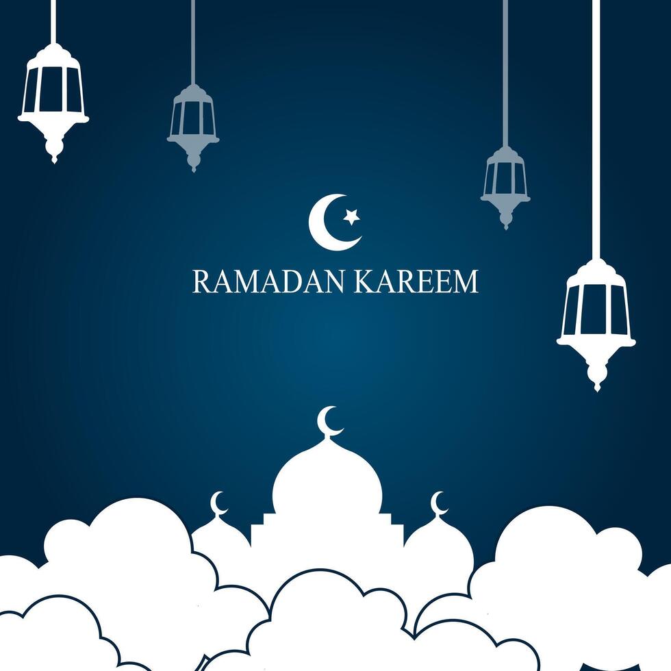 ramadan Social media post template design , elegant square cover with arabian ornament vector