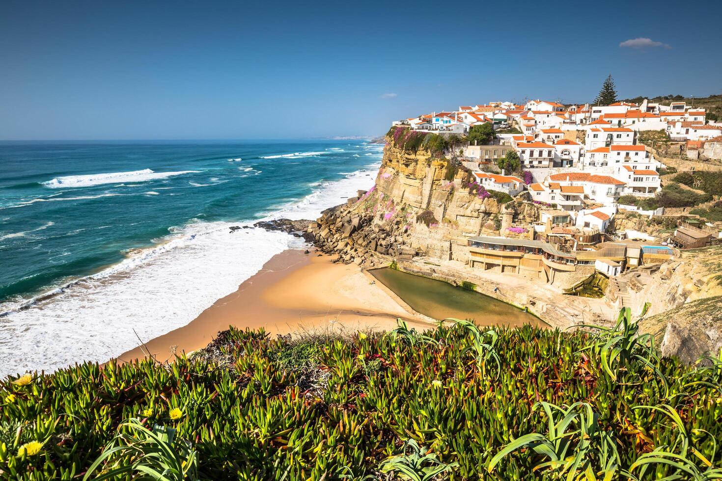 Azenhas do Mar, Portugal coastal town. photo