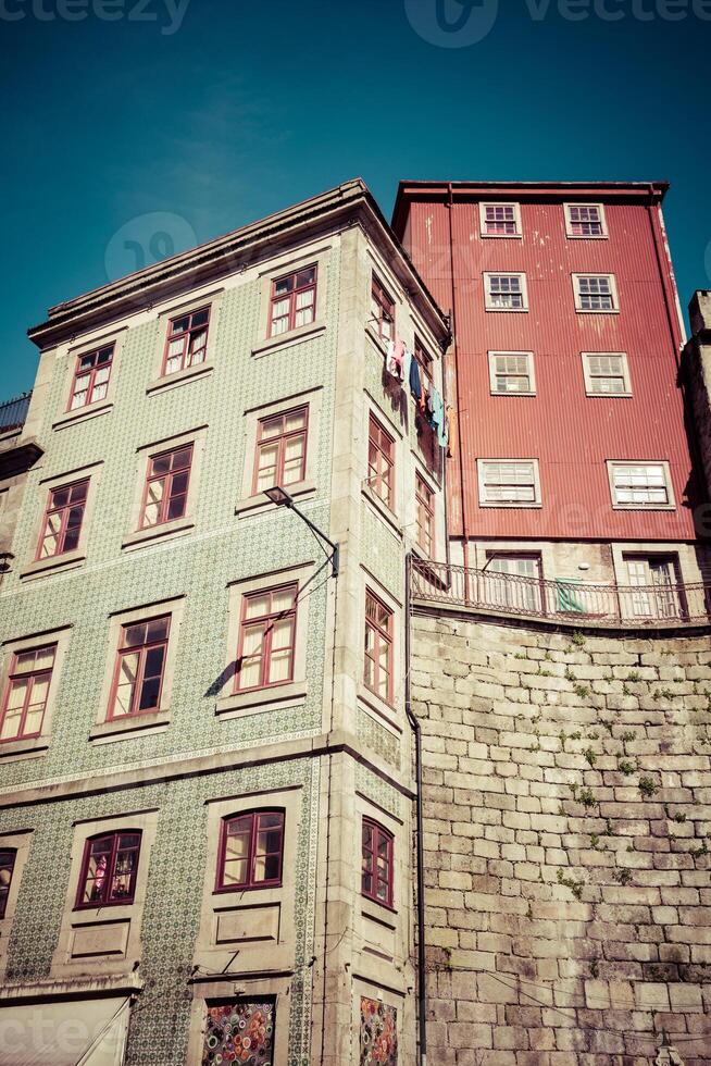 Colorful houses of Porto Ribeira, Portugal photo