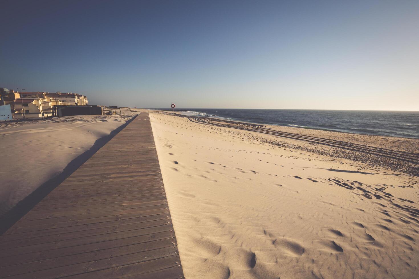 Costa Nova beach in Aveiro, Portugal photo