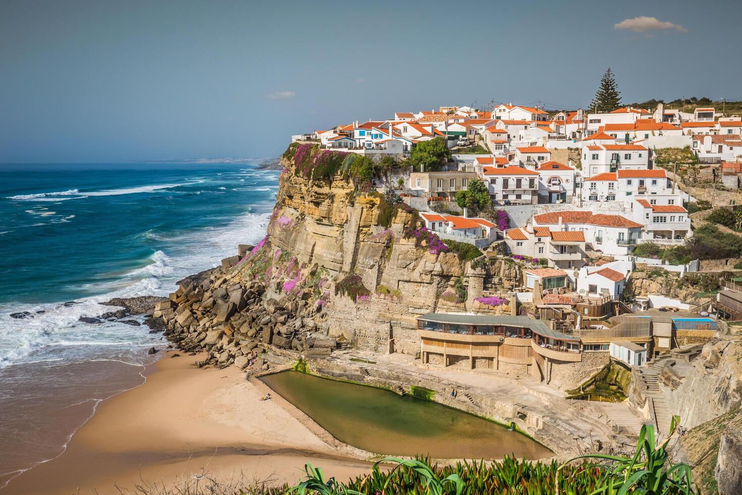 Azenhas do Mar, Portugal coastal town. photo