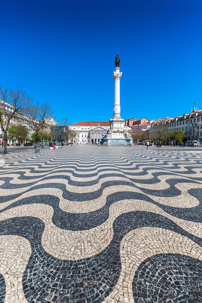 Lisbon, Portugal cityscape at Rossio Square. photo