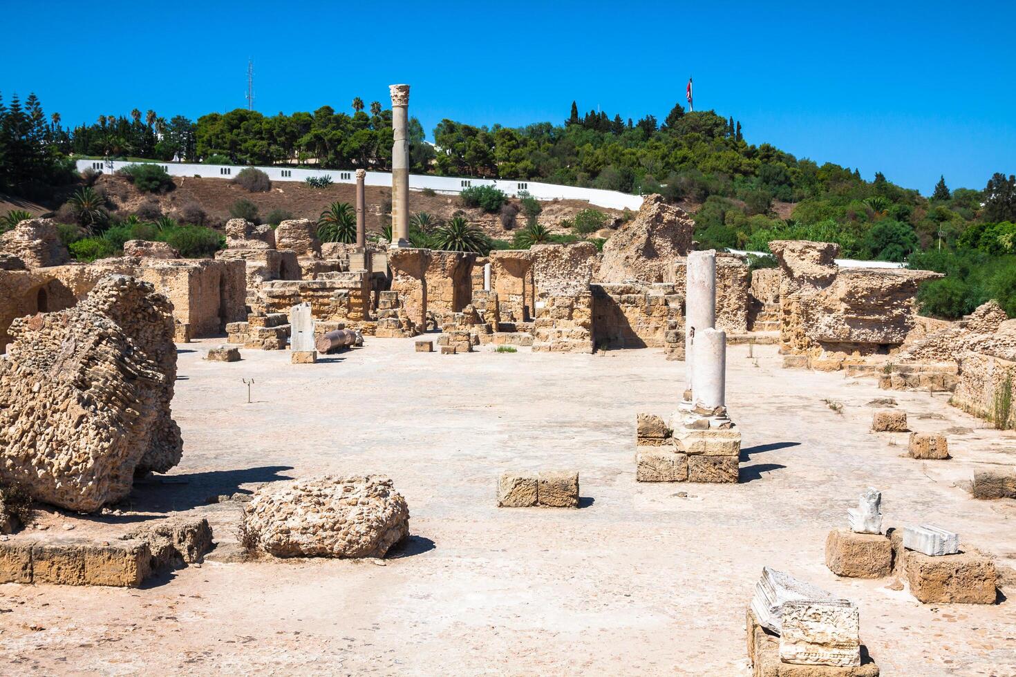 ruins of Antonine Baths at Carthage, Tunisia photo