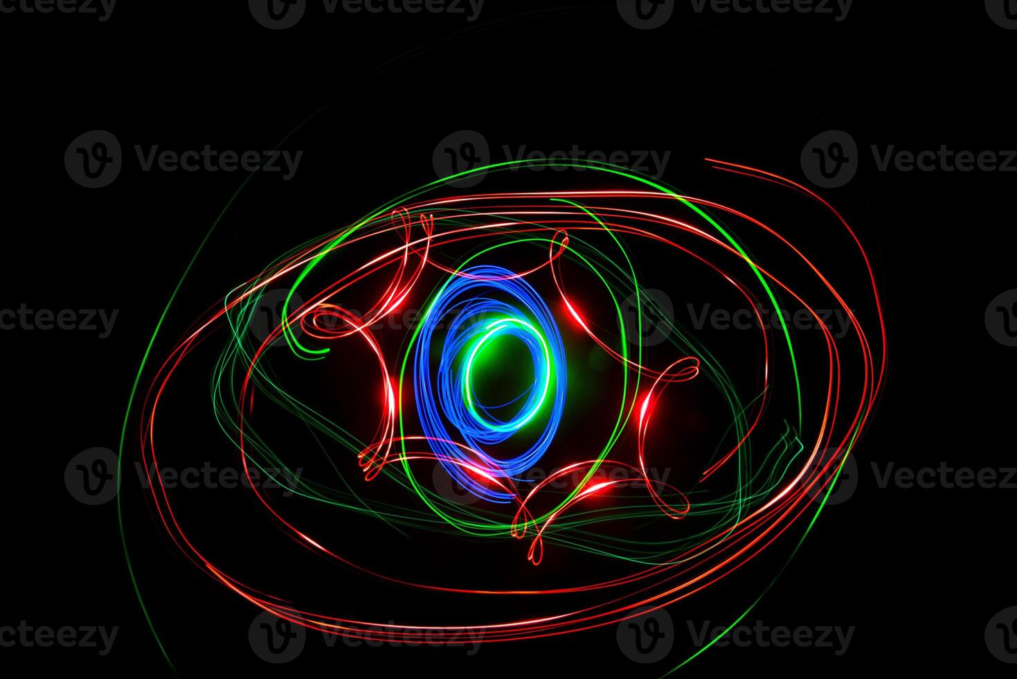 Moving swirls of colored lights photo