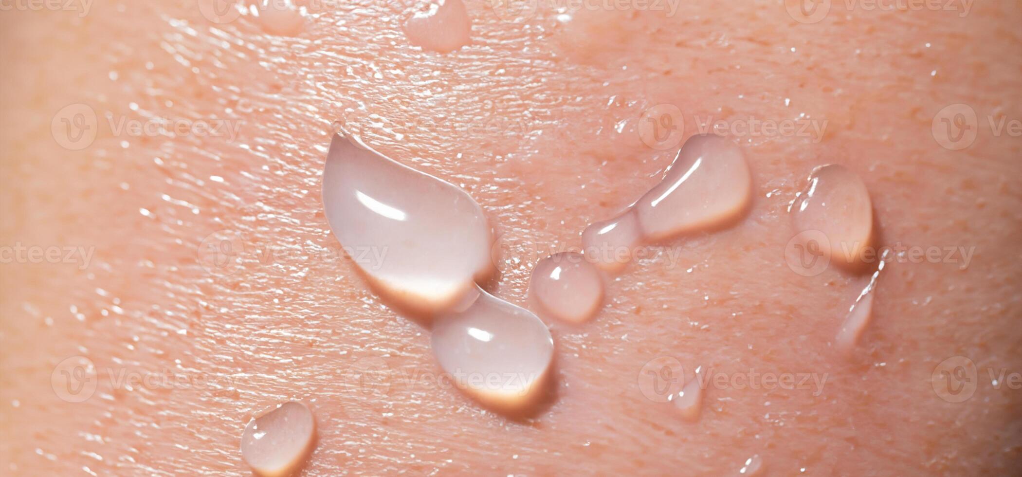 Collagen And Hyaluron Serum Gel On Skin. Splashing of Hyaluron gel. photo