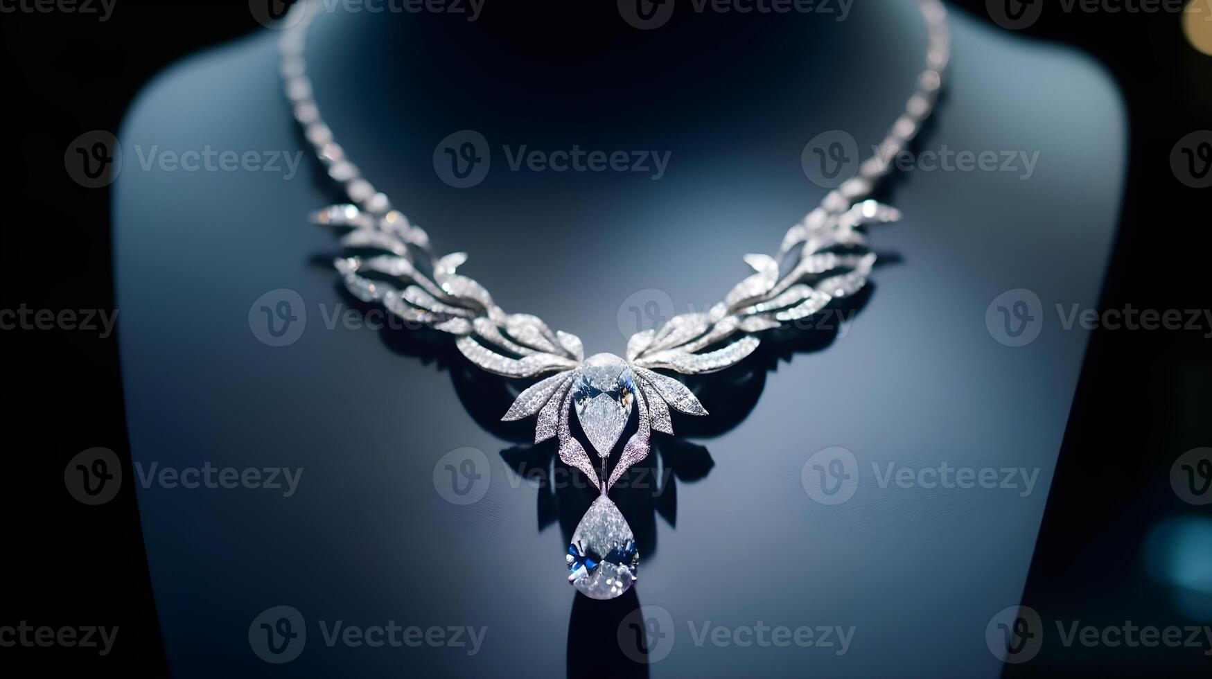AI generated a diamond necklace with a large diamond on it photo