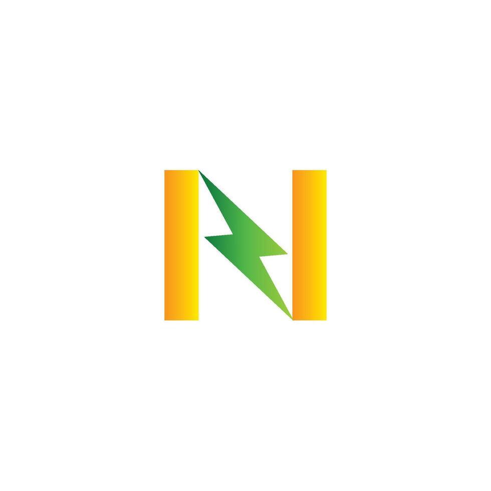 N Letter Renewable Energy Logo Design Template vector