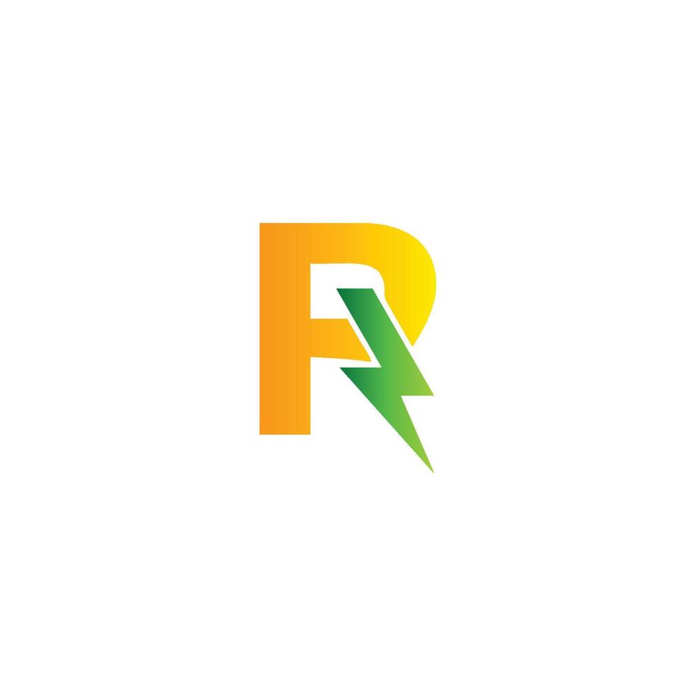 R Letter Renewable Energy Logo Design Template vector