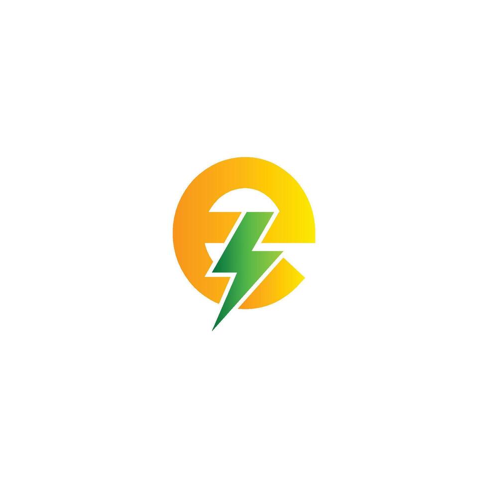 e Letter Renewable Energy Logo Design Template vector