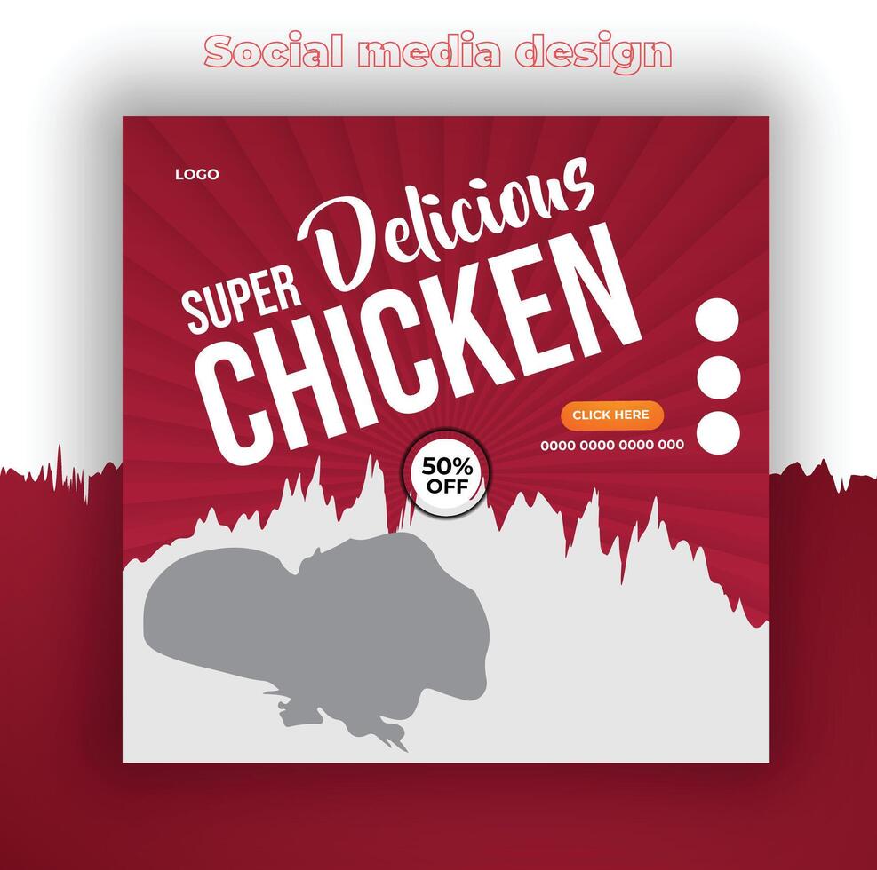 Delicious food banner and special social media post template vector