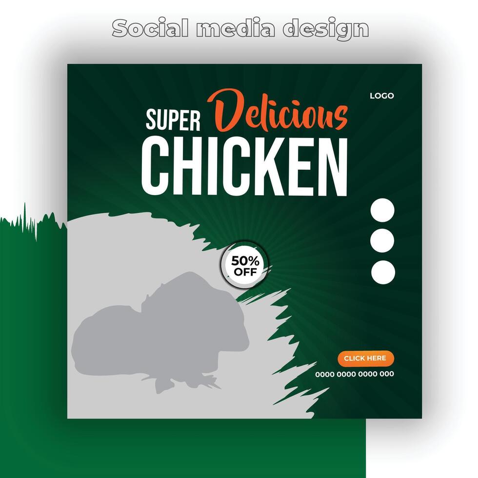 Delicious food banner and special social media post template vector