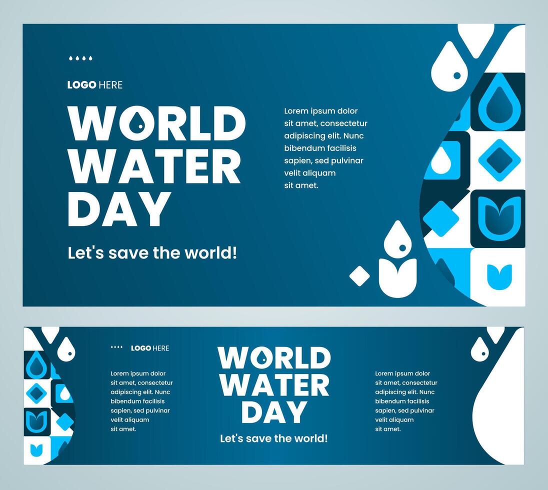 World Water Day Banner and Landing Page Design Template vector