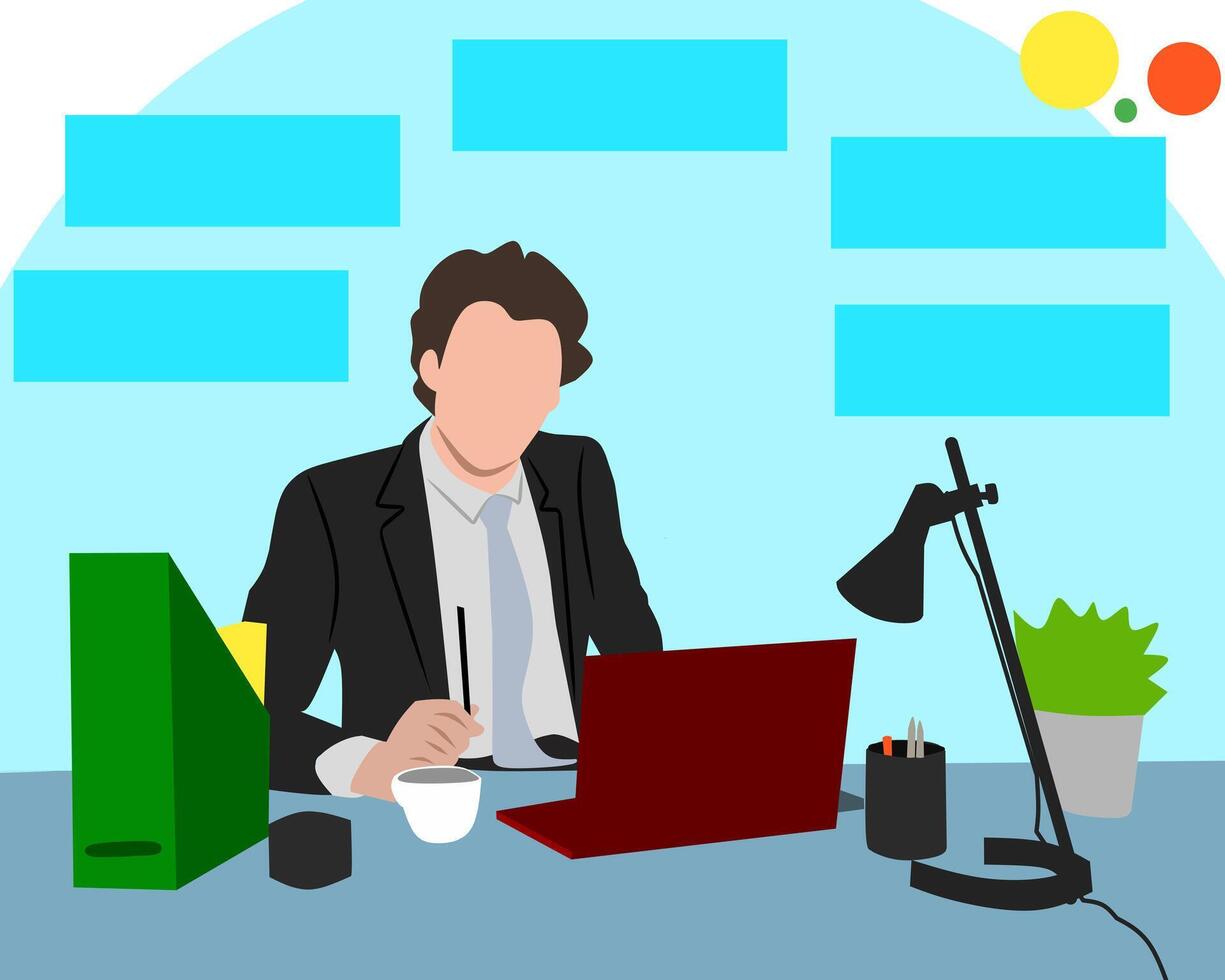 business man in office vector