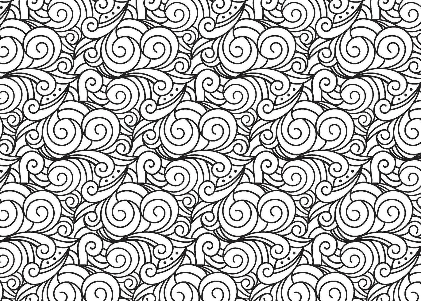 seamless pattern curl line background vector