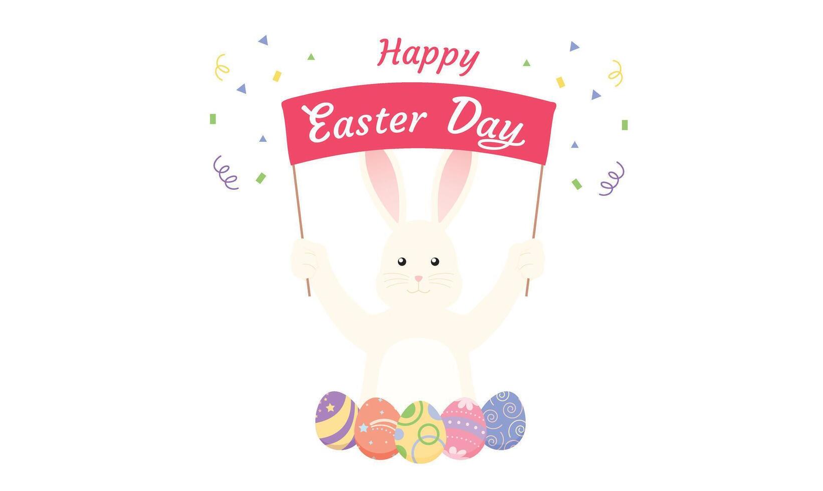 Character cartoon icon object happy easter egg day egg rabbit bunny animal pet spring time cute holiday season vector illustration happy easter egg march april month template greeting easter day funny