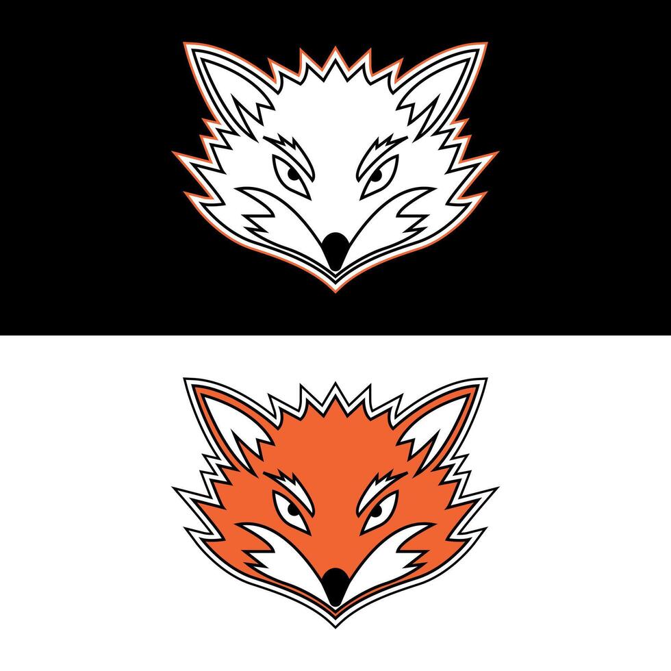 Fierce Red Fox Head logo icon design vector