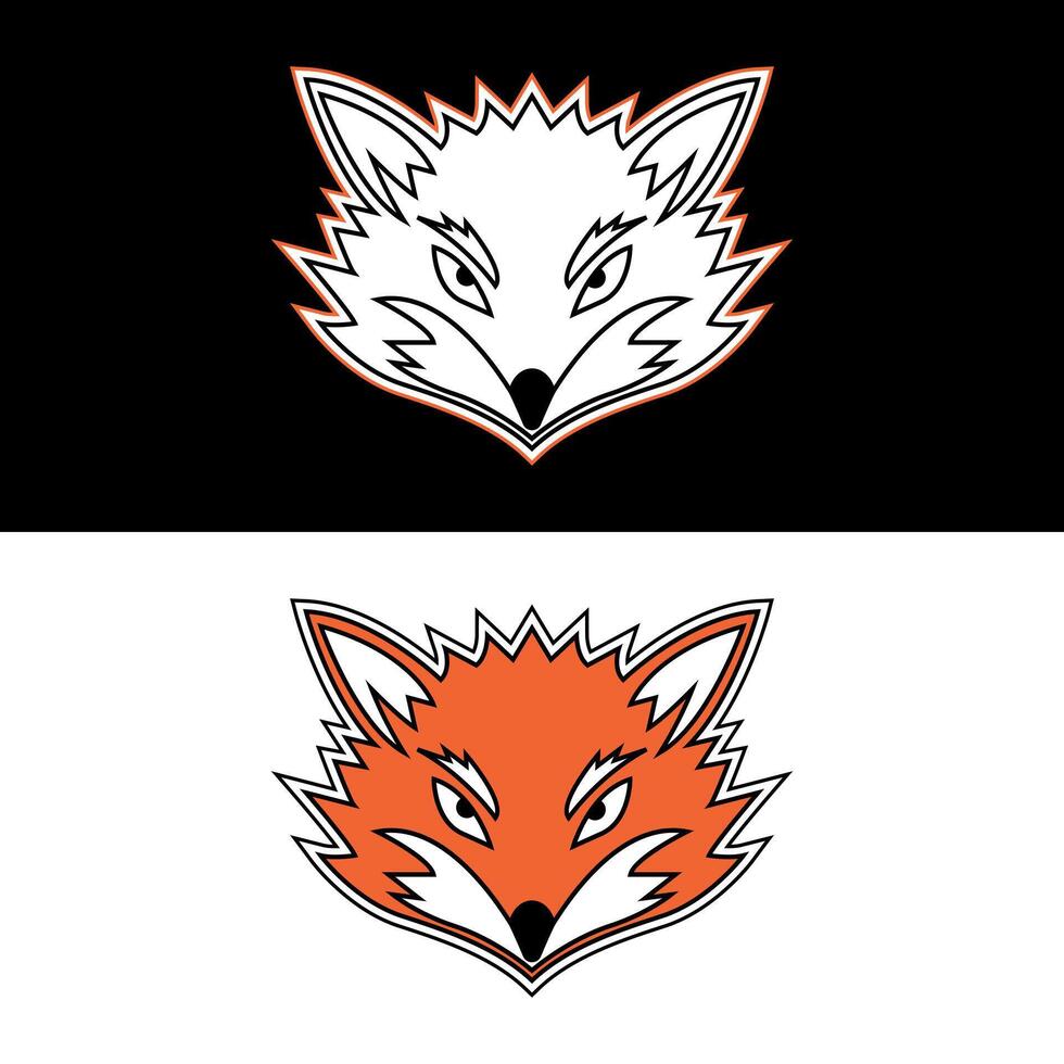 Fierce Red Fox Head logo icon design vector